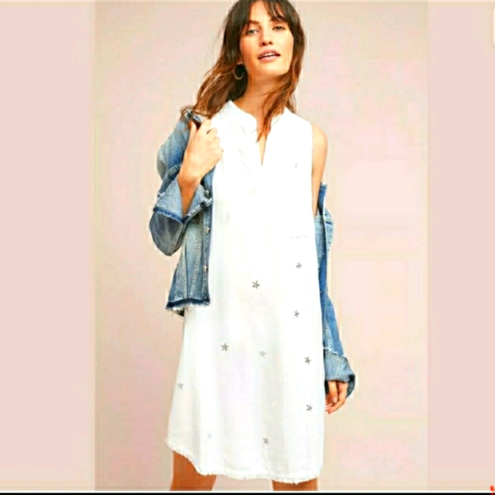 Cloth & Stone Maroney Shirtdress Silver Stars